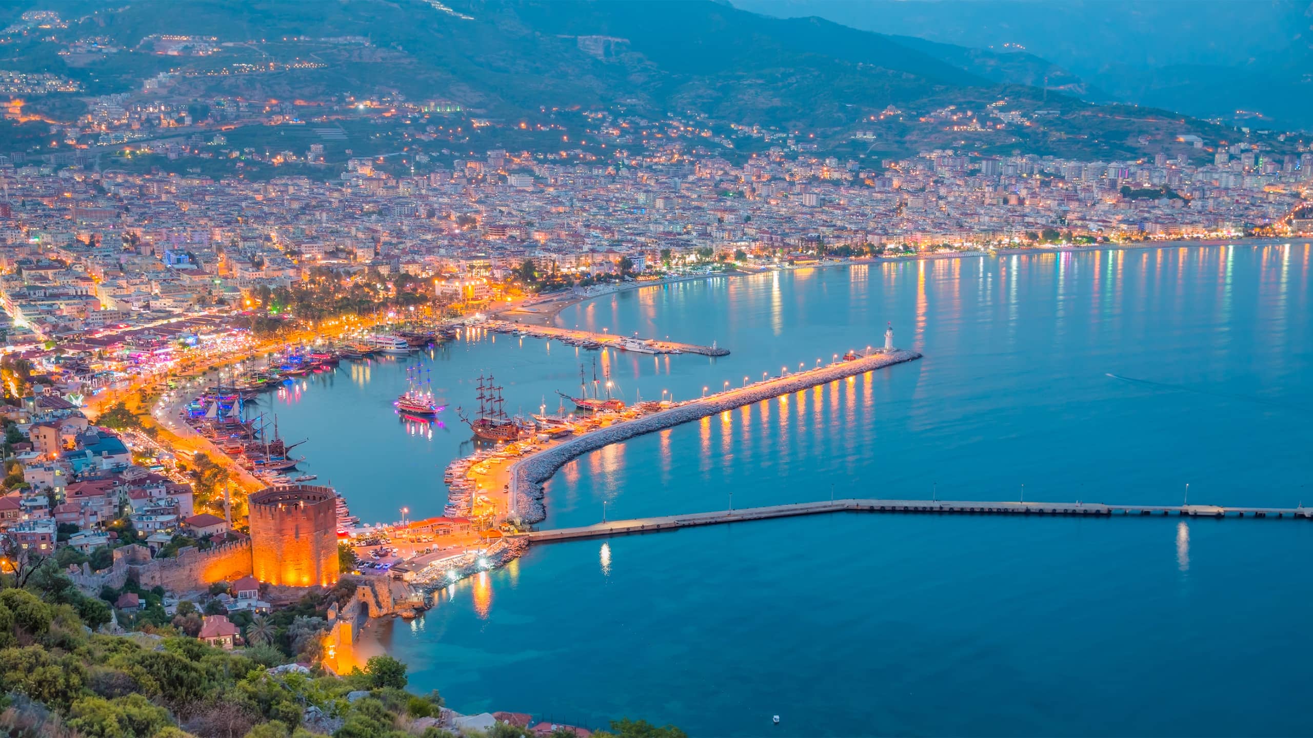 landscape alanya night